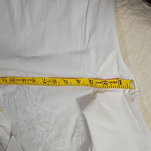 Ralph Lauren White Embellished 3/4 Sleeve Blouse - Picture 7 of 7